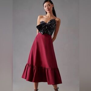 Anthropologie Hutch Sequin Bow Midi Dress